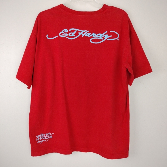 Ed Hardy by Christian Audigier Cotton "Death or Glory" Graphic Tee - Picture 7 of 8